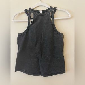 Anthropologie Daily Practice Black Ribbed Tank - Small